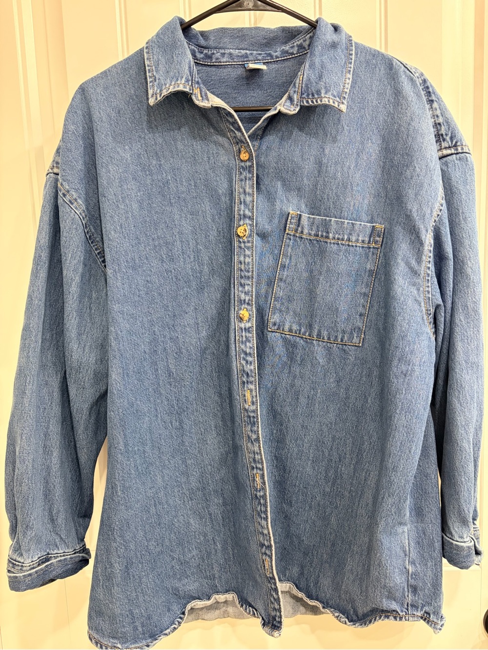 Old Navy Light Blue Women's Denim Button-Down Shirt